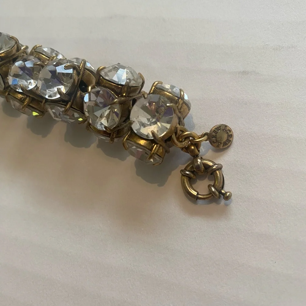 J Crew Large Rhinestone Crystal Bracelet Antique style